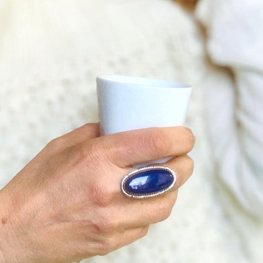 Bague en Lapis Lazuli - Argent 925 - l'Intuitive - 56