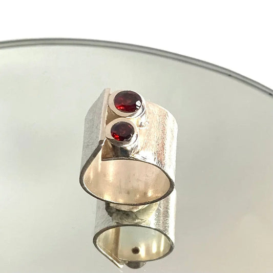 Bague Grenat et argent 925 - - Bijou d'Élégance et de Vitalité - 55