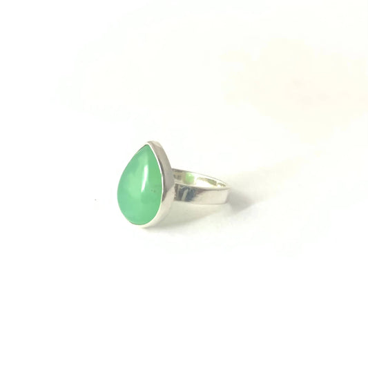 Bague " Harmonie " Chrysoprase et Argent 925 - Byartmexbijoux