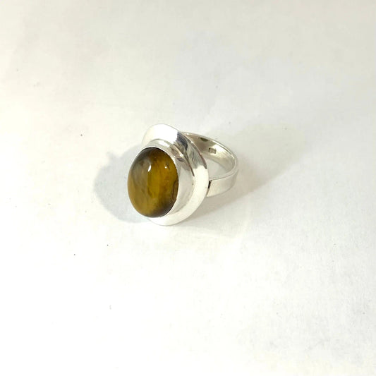 Bague œil de tigre et argent925 - byartmexbijoux