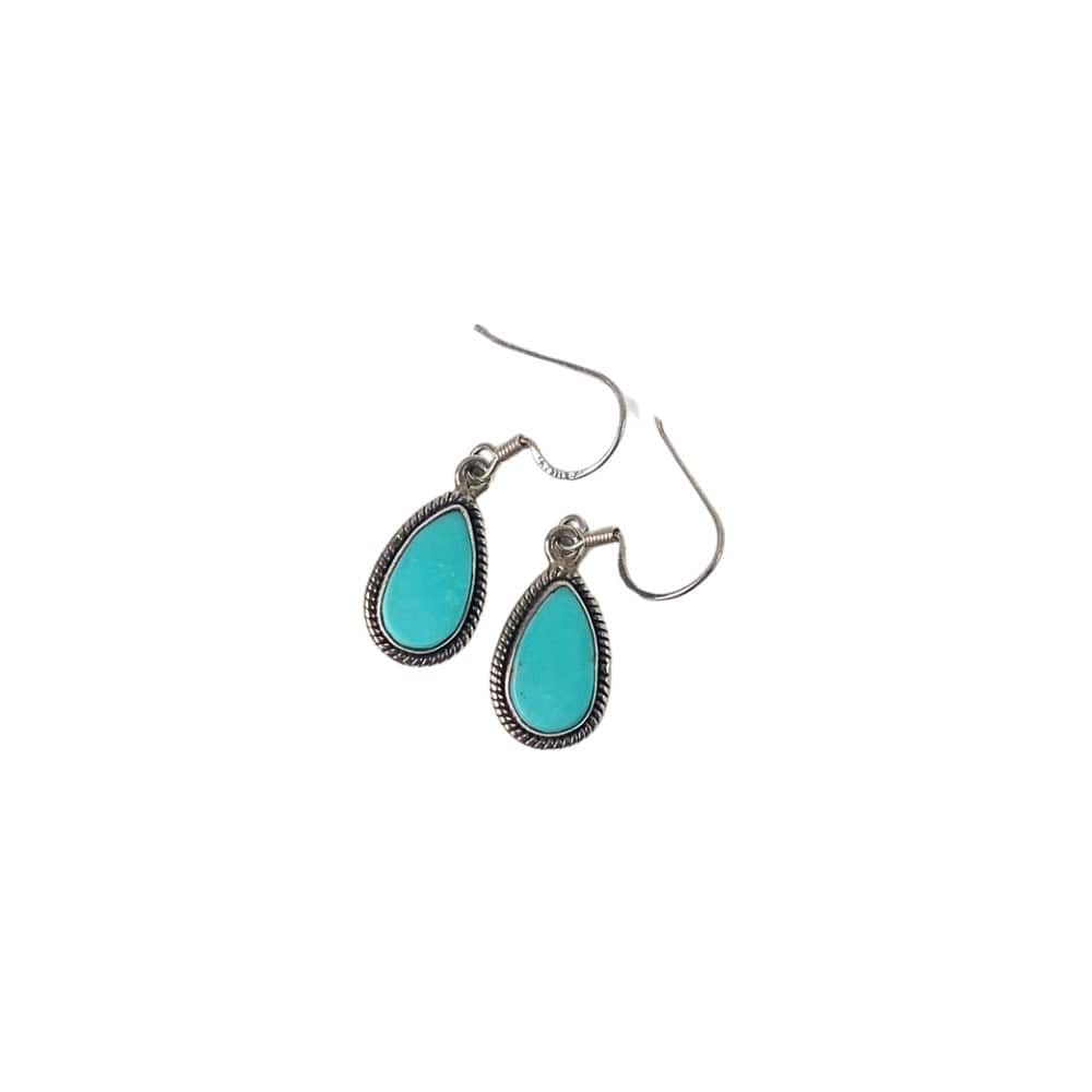 Boucles d’Oreilles en Turquoise d’Arizona et Argent 925 - Séléna - Protectrice -