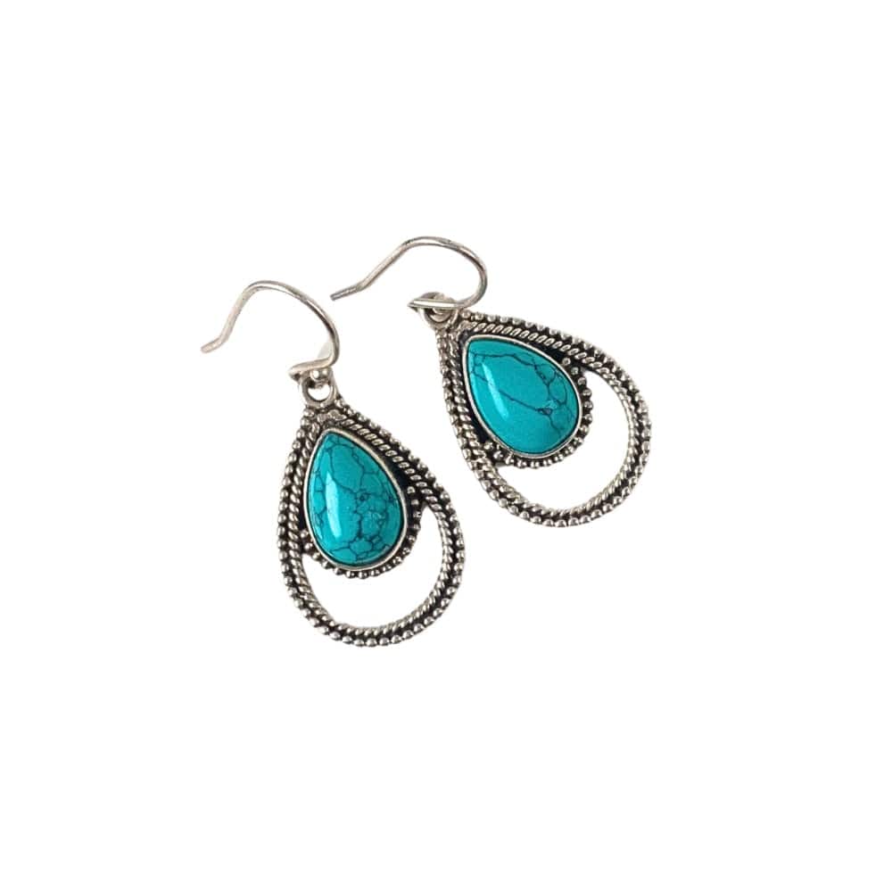 Boucles d'oreilles en Turquoise et Argent 925 -Byartmexbijoux