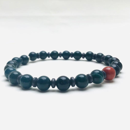 Bracelet en Jaspe Sanguin et Rouge - Force et Vitalité - Byartmexbijoux