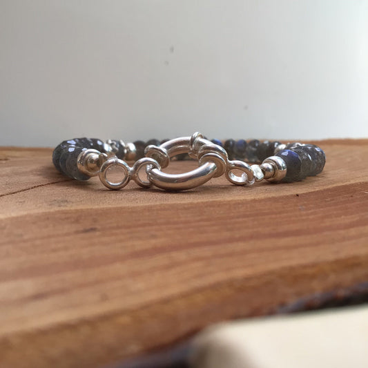 Bracelet en labradorite et argent 925 – Protection et élégance naturelle