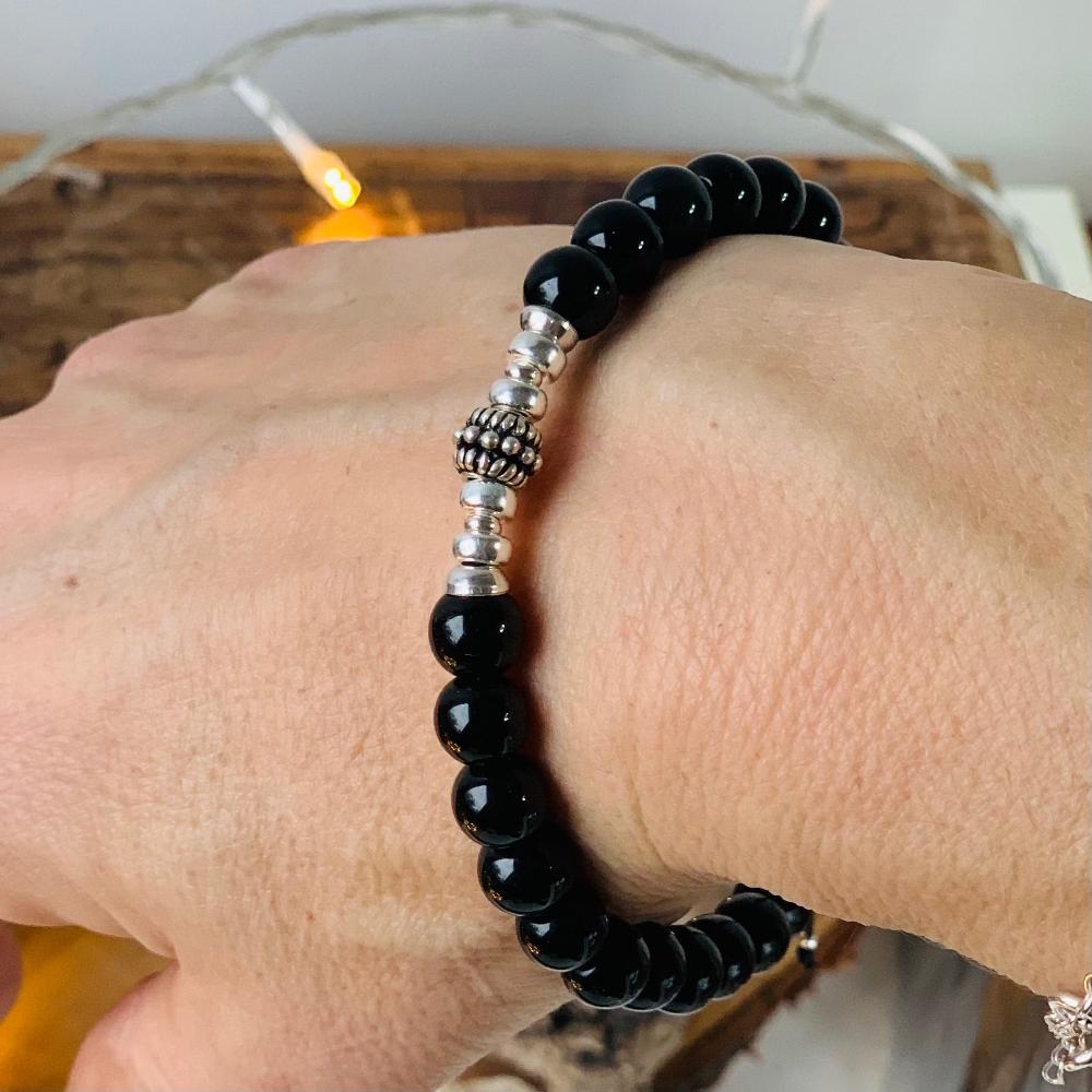 Bracelet Ethan - Onyx et Argent 925 - Force et Equilibre