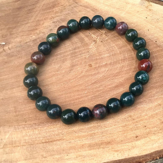 Bracelet Homme en Jaspe sanguin monté sur un élastique - Byartmexbijoux