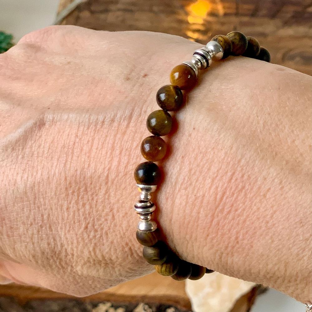 Bracelet Léo - Oeil de Tigre et Argent 925 - Protection et Force