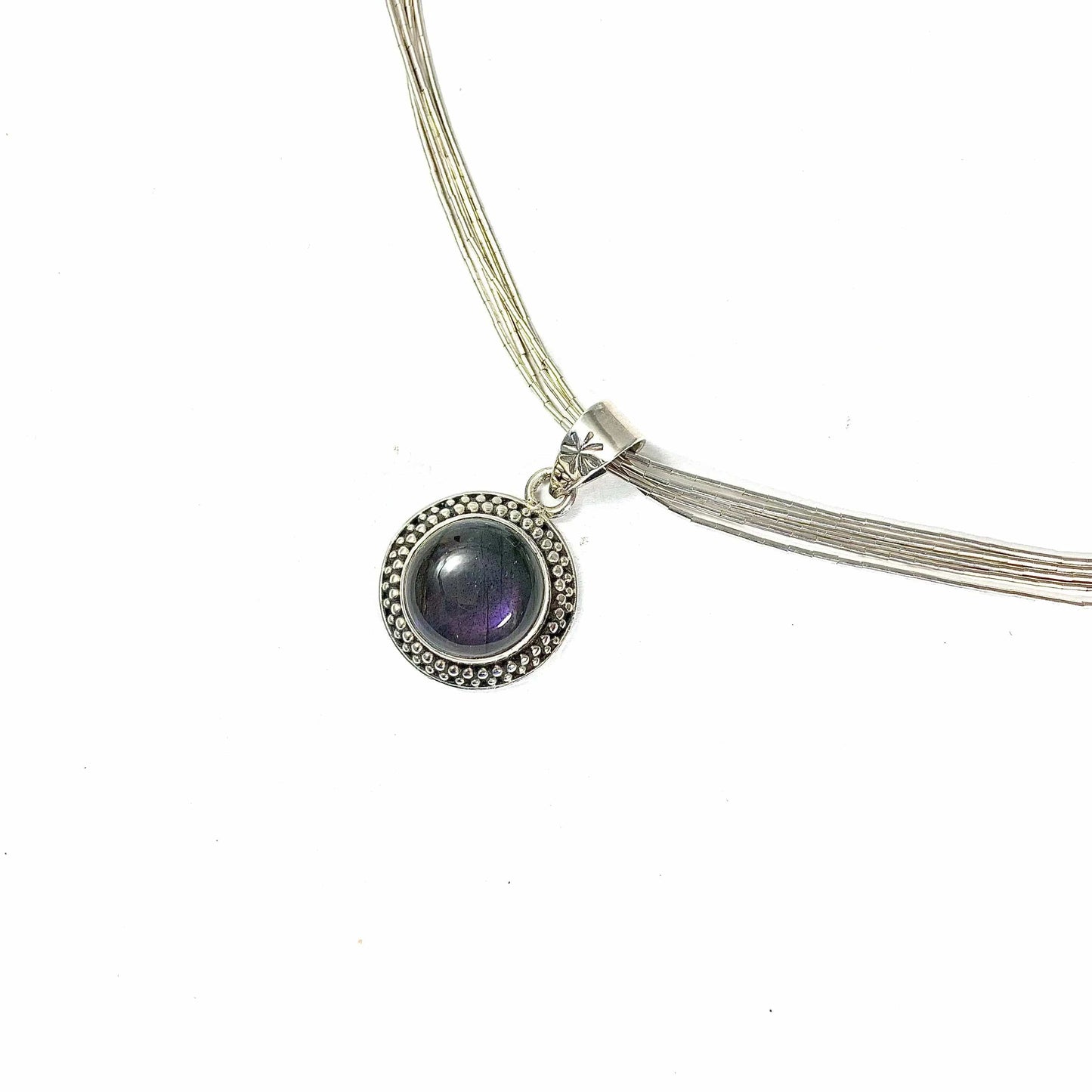 Pendentif "Protection"Labradorit et argent 925 - Mystic- Byartmexbijoux