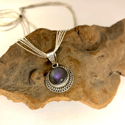Pendentif "Protection"Labradorit et argent 925 - Mystic- Byartmexbijoux