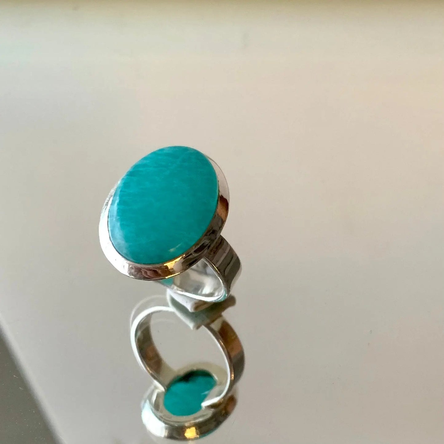 Bague en Amazonite et Argent 925 - Amazonia - Douceur et Bien être