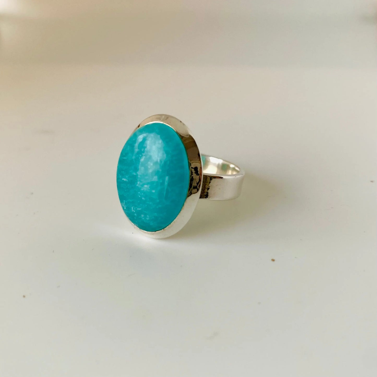 Bague en Amazonite et Argent 925 - Amazonia - Douceur et Bien être