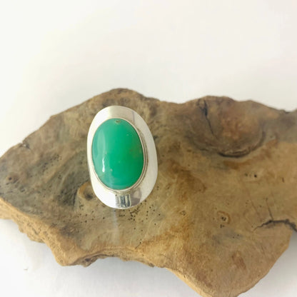 Bague Chrysoprase et argent 925 byartmexbijoux