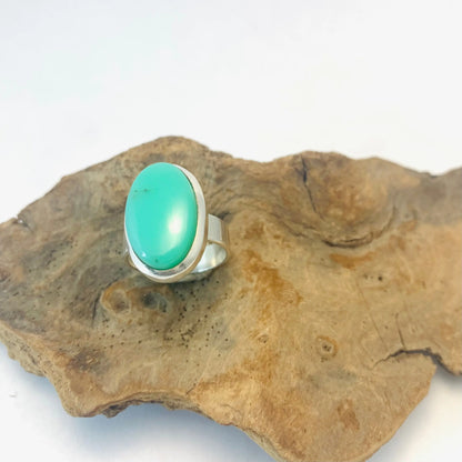 Bague chrysoprase et argent 925 byartmexbijoux