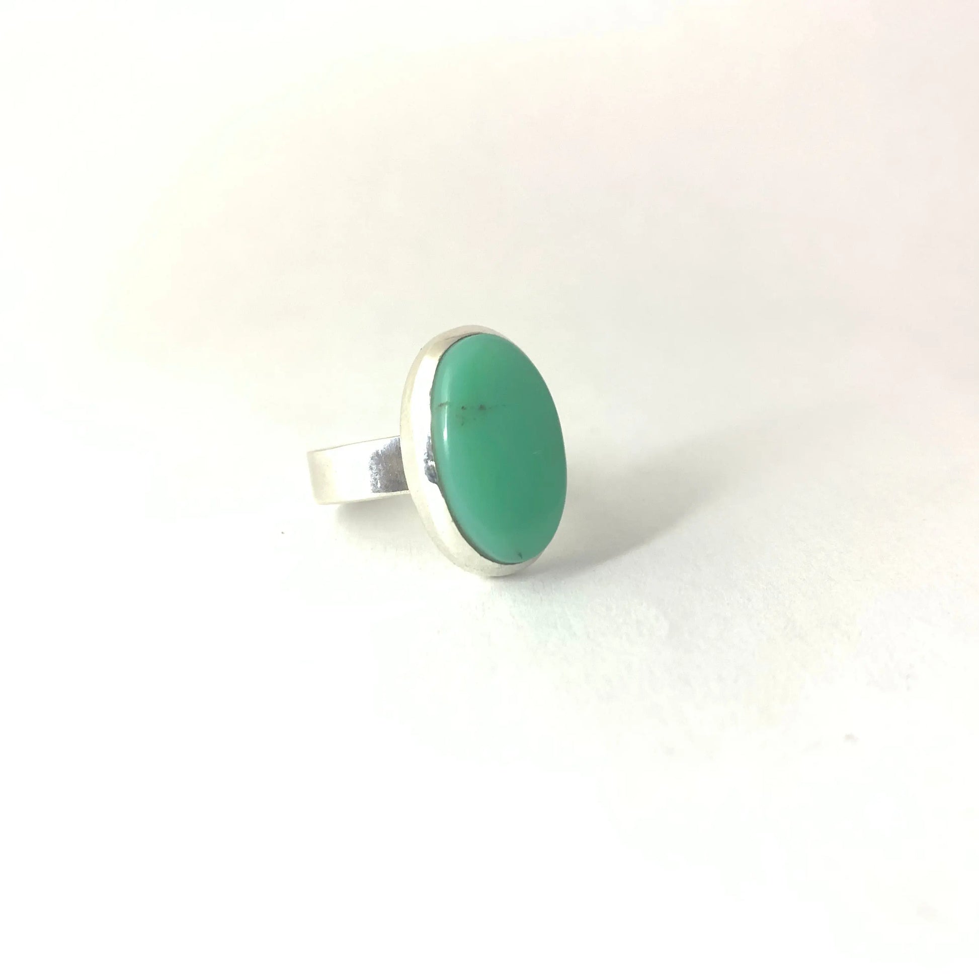 Bague chrysoprase et argent 925 byartmexbijoux