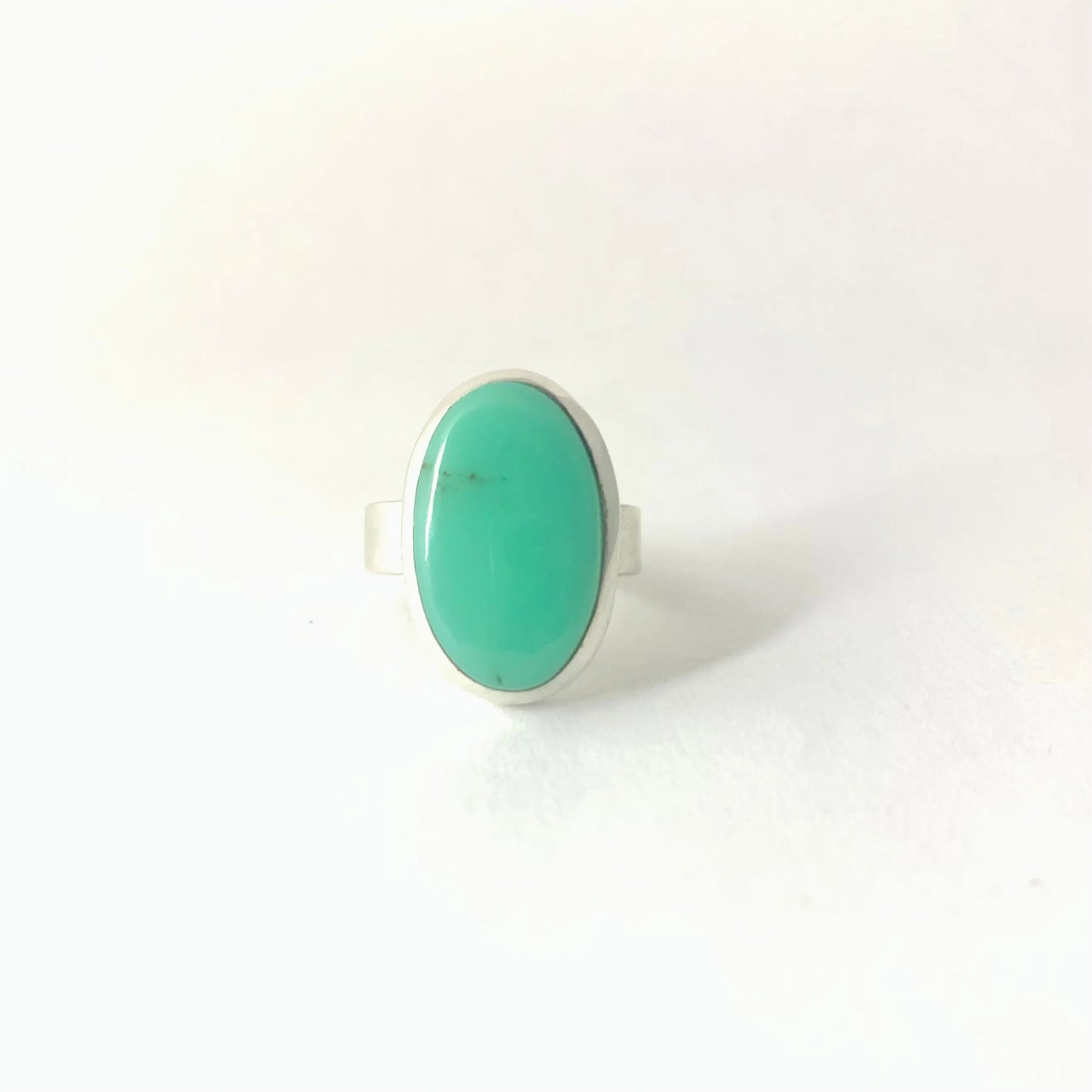 Bague chrysoprase et argent 925 byartmexbijoux