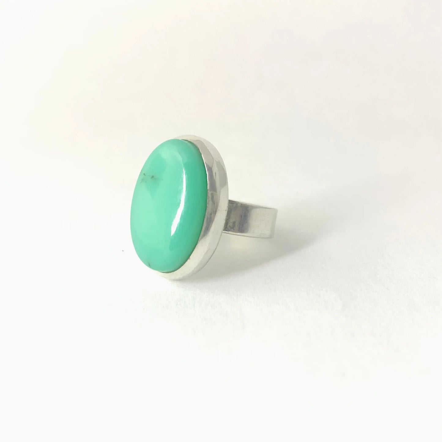 Bague chrysoprase et argent 925 byartmexbijoux