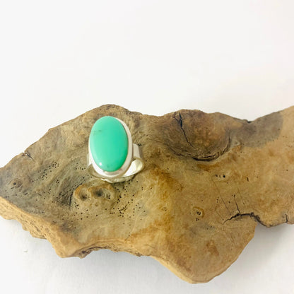 Bague chrysoprase et argent 925 byartmexbijoux