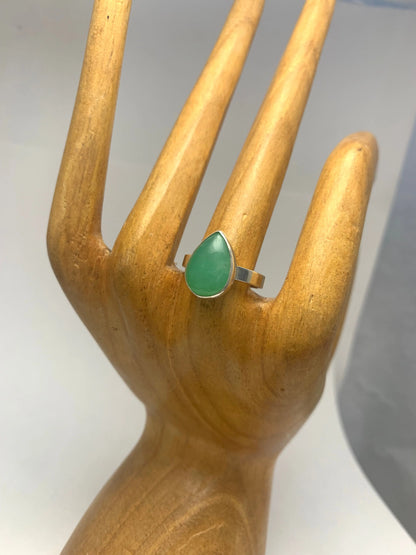 Bague chrysoprase et argent 925 byartmexbijoux