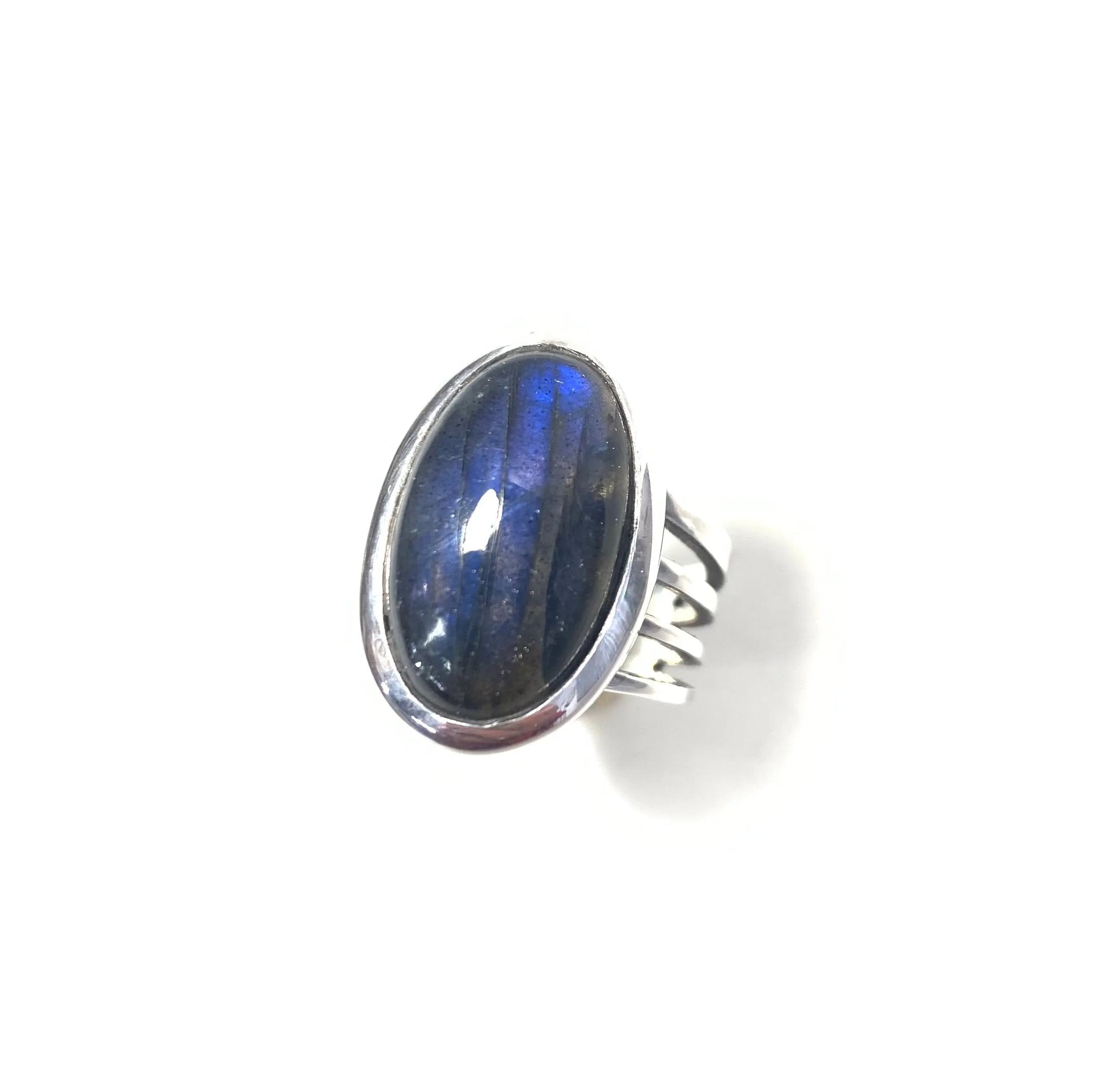 Bague en argent 925 et Labradorit - La Natural Mystic - byartmexbijoux