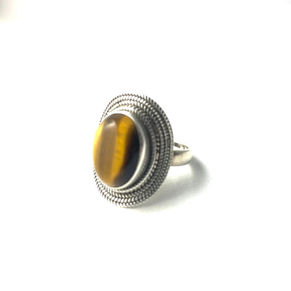 Bague en œil de tigre byartmexbijoux