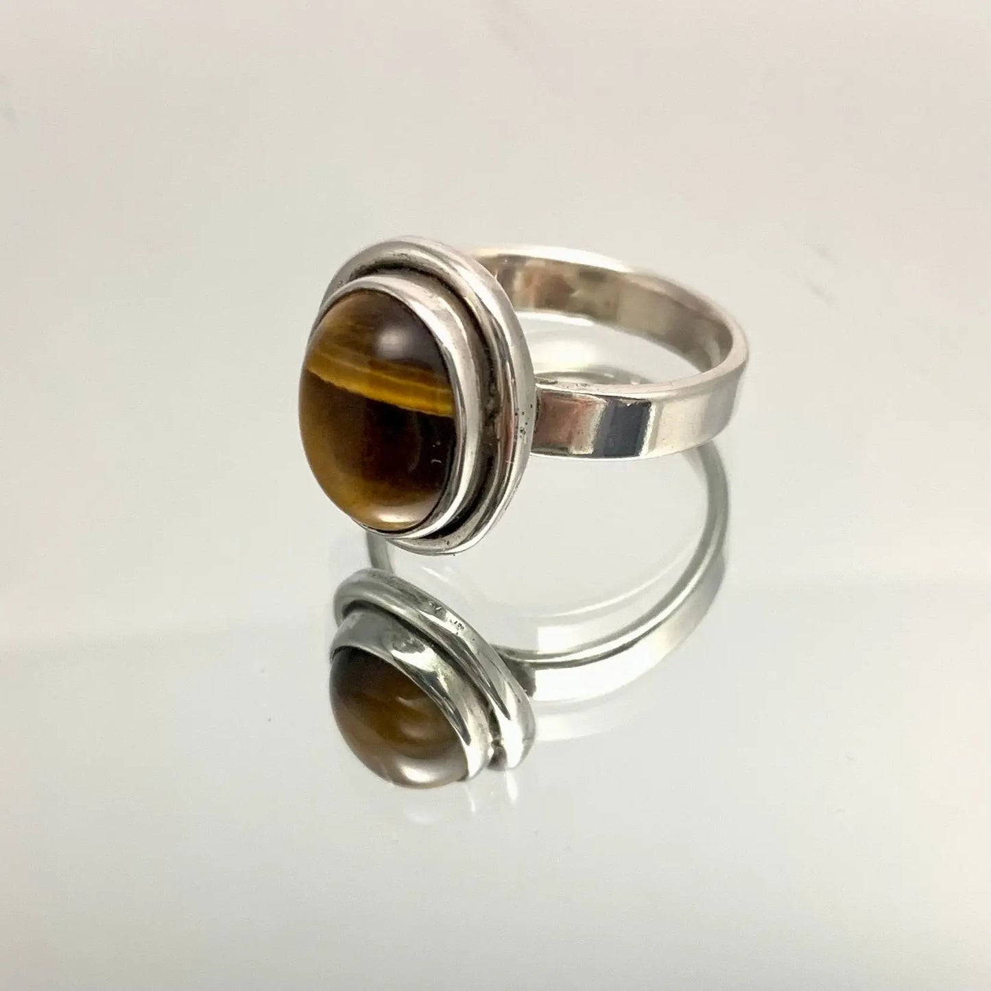 Bague œil de tigre et argent 925 byartmexbijoux