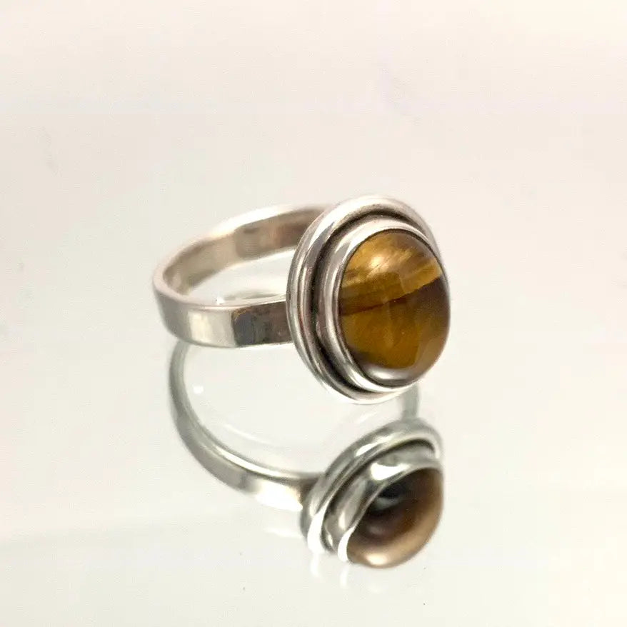 Bague œil de tigre et argent 925 byartmexbijoux