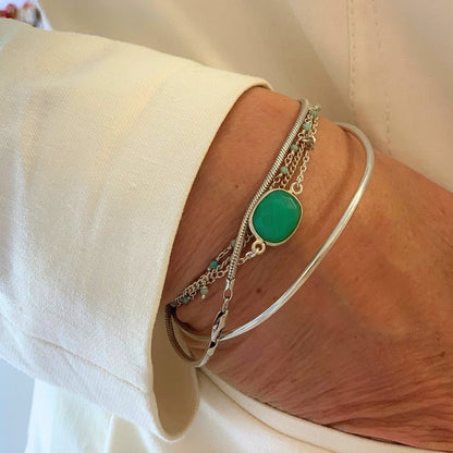 Bracelet Carina en Chrysoprase et Argent 925 porté - Harmonie et équilibre - Byartmexbijoux