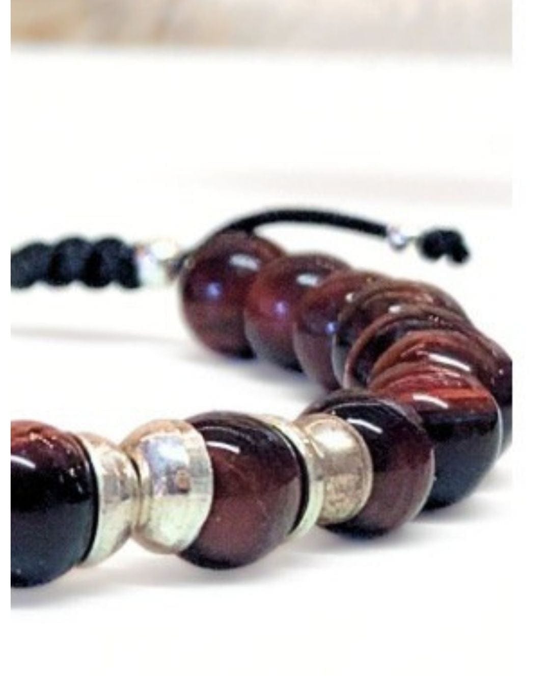 Gros plan bracelet hommes oeil de taureau et argent 925 - BYARTMEXBIJOUX