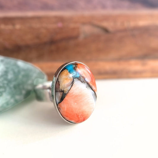 Bague en  Copper Turquoise d’Arizona et Argent 925 - Névada - Intuition