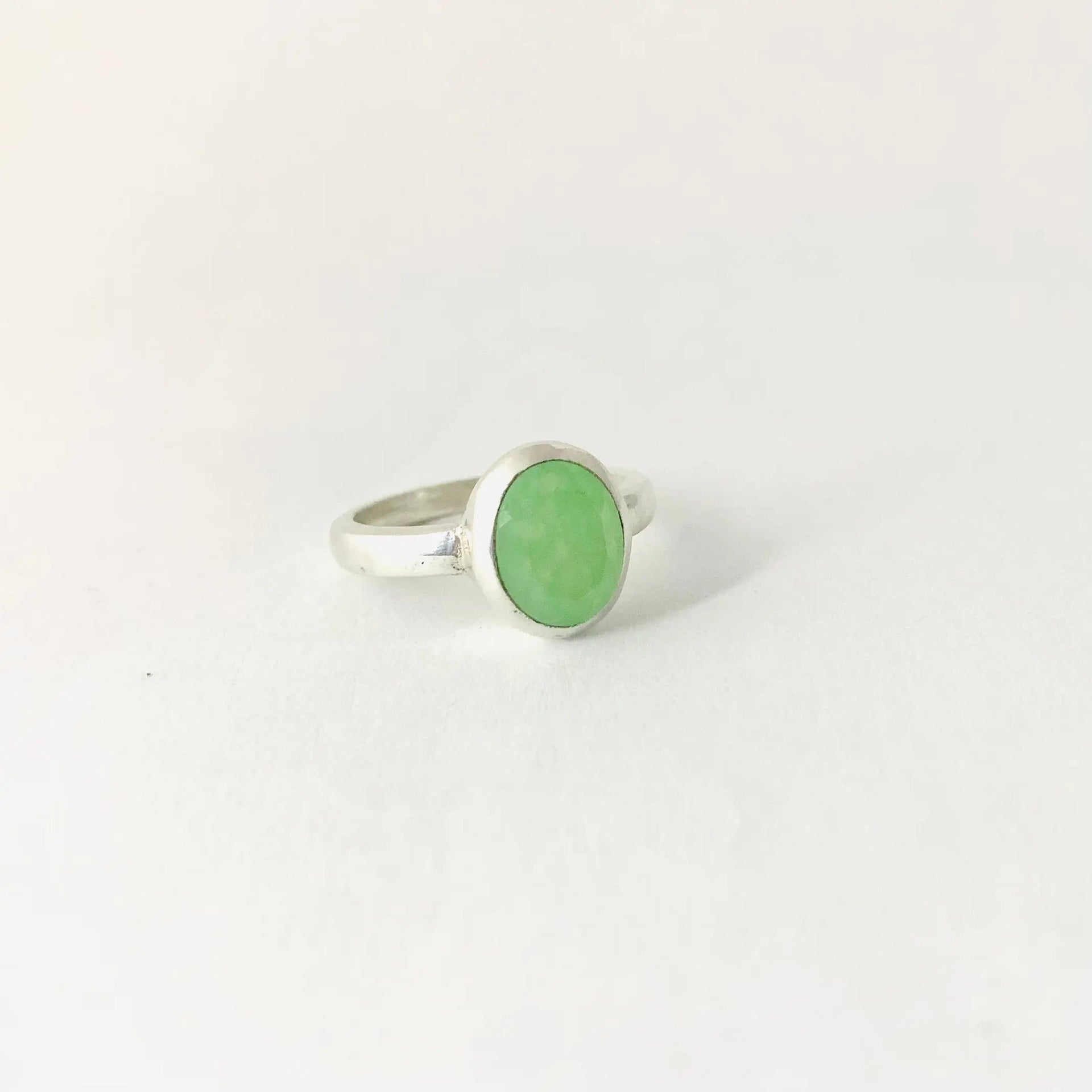 Bague Argent 925 Jade Canada Nephrite Rond 10mm Taille Réglable - France
