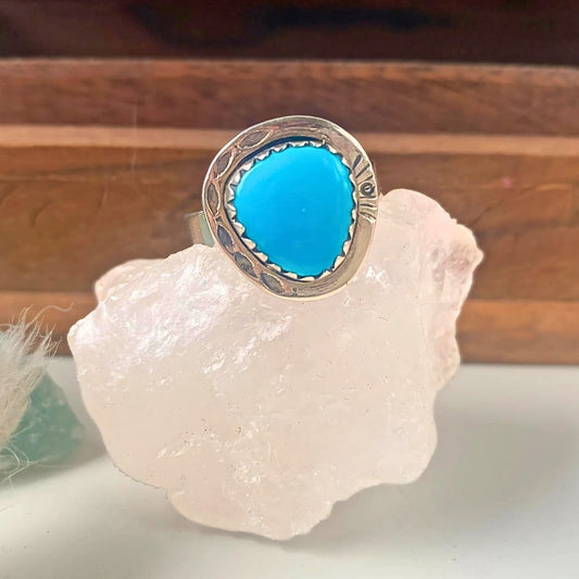 Bague en Turquoise d'Arizona et Argent 925 - Navajo - Protection 57