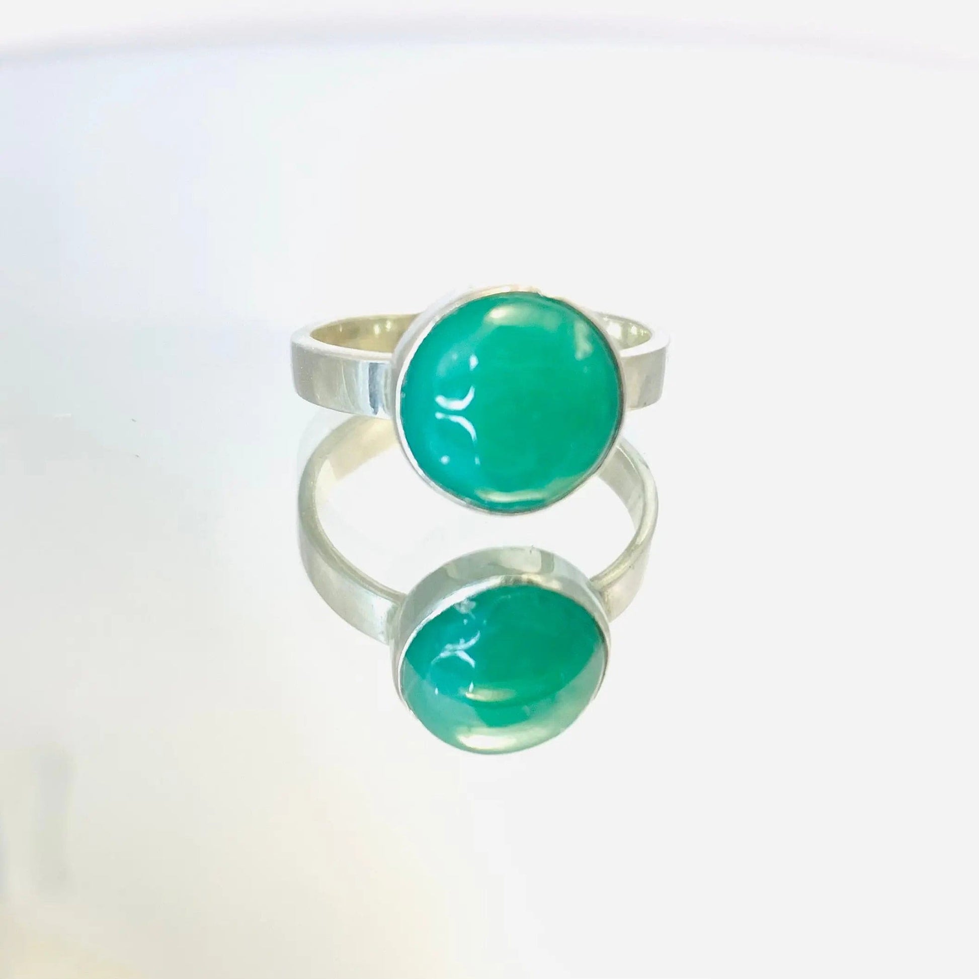 Bague " Equilibre " Chrysophrase et Argent 925 - Byartmexbijoux