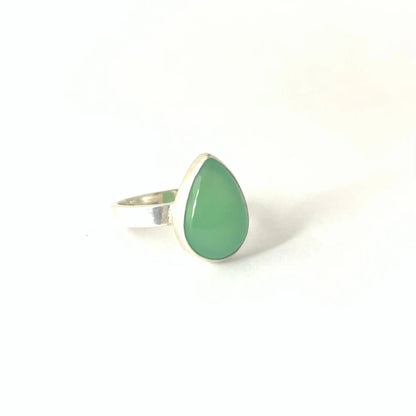 Bague " Harmonie " Chrysoprase et Argent 925 - Byartmexbijoux