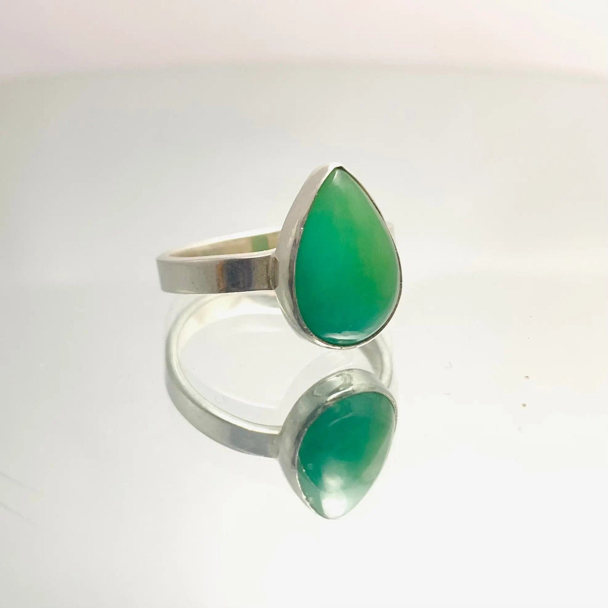 Bague " Harmonie " Chrysoprase et Argent 925 - Byartmexbijoux 58