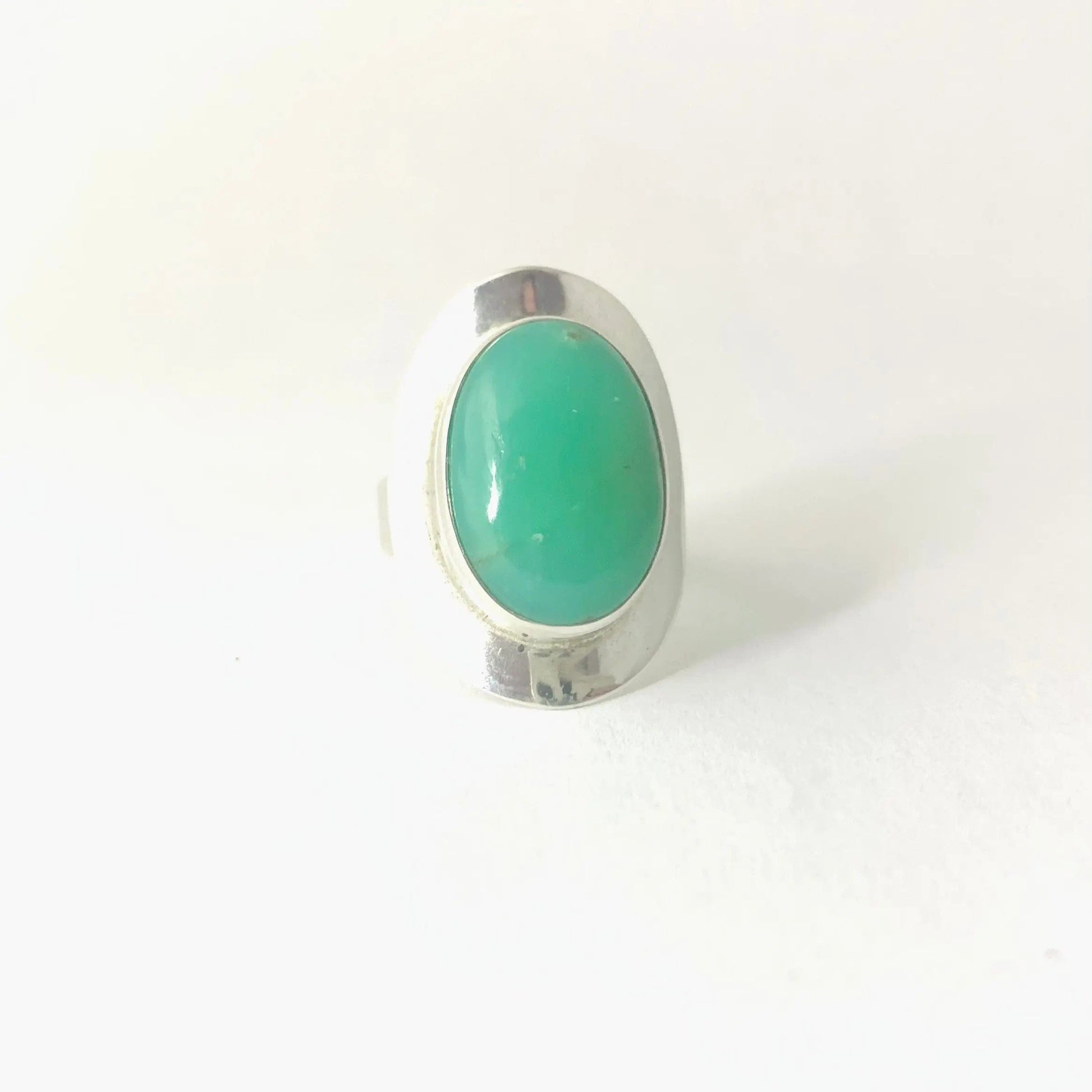 Bague " Joie et Douceur " Chrysoprase et argent 925 - Byartmexbijoux