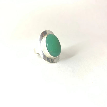 Bague " Joie et Douceur " Chrysoprase et argent 925 - Byartmexbijoux