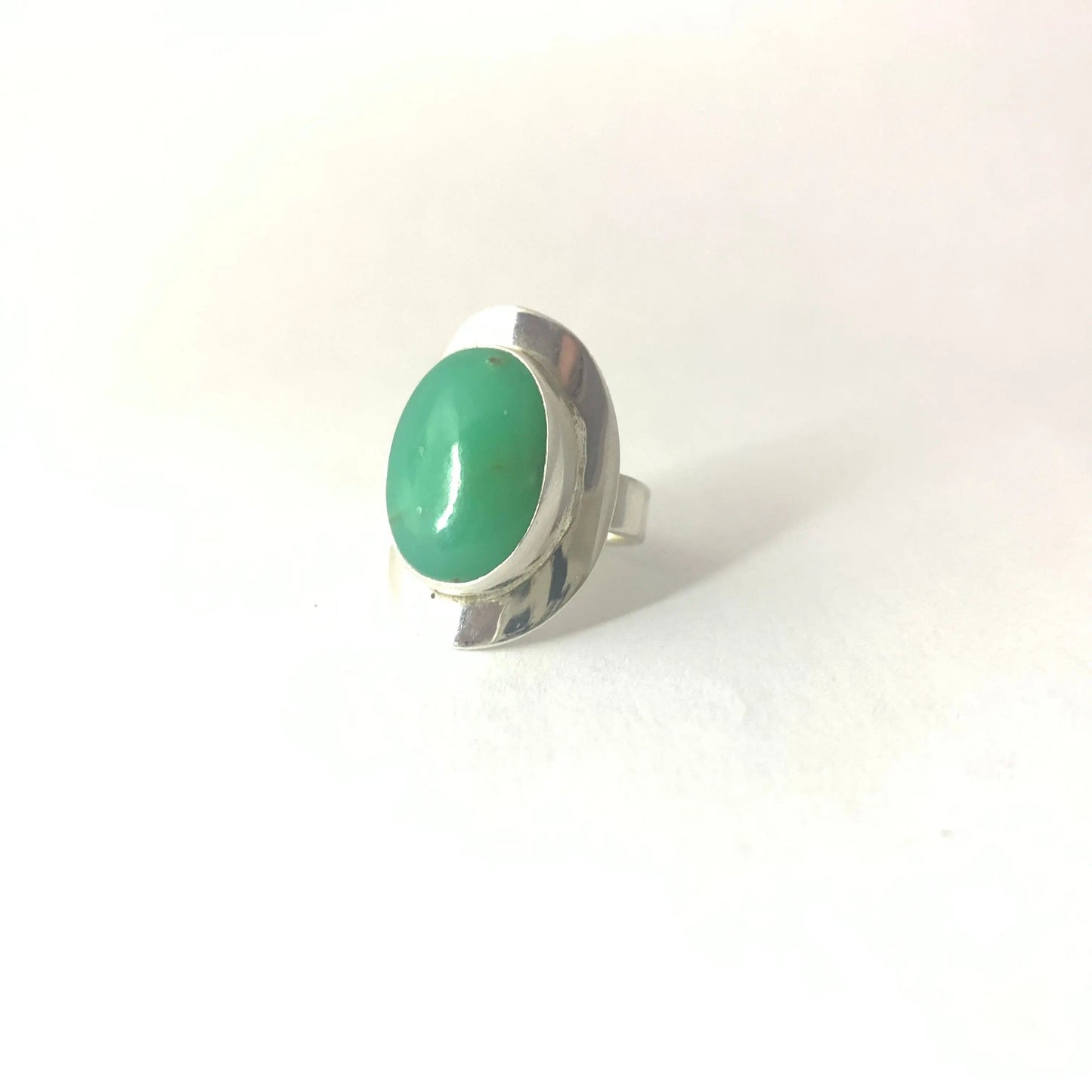 Bague " Joie et Douceur " Chrysoprase et argent 925 - Byartmexbijoux