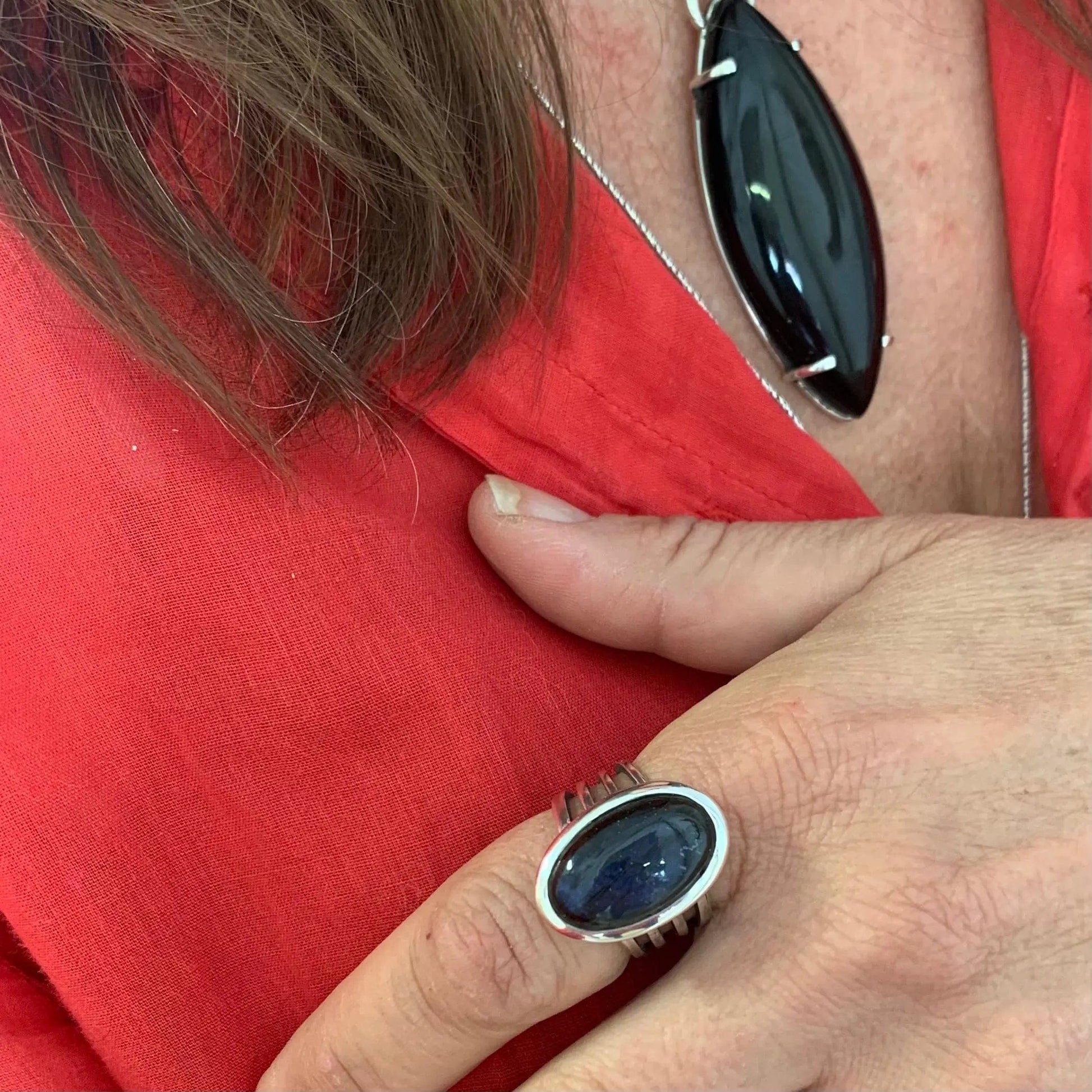 Bague La Natural Mystic en Labradorite bleue et argent 925
