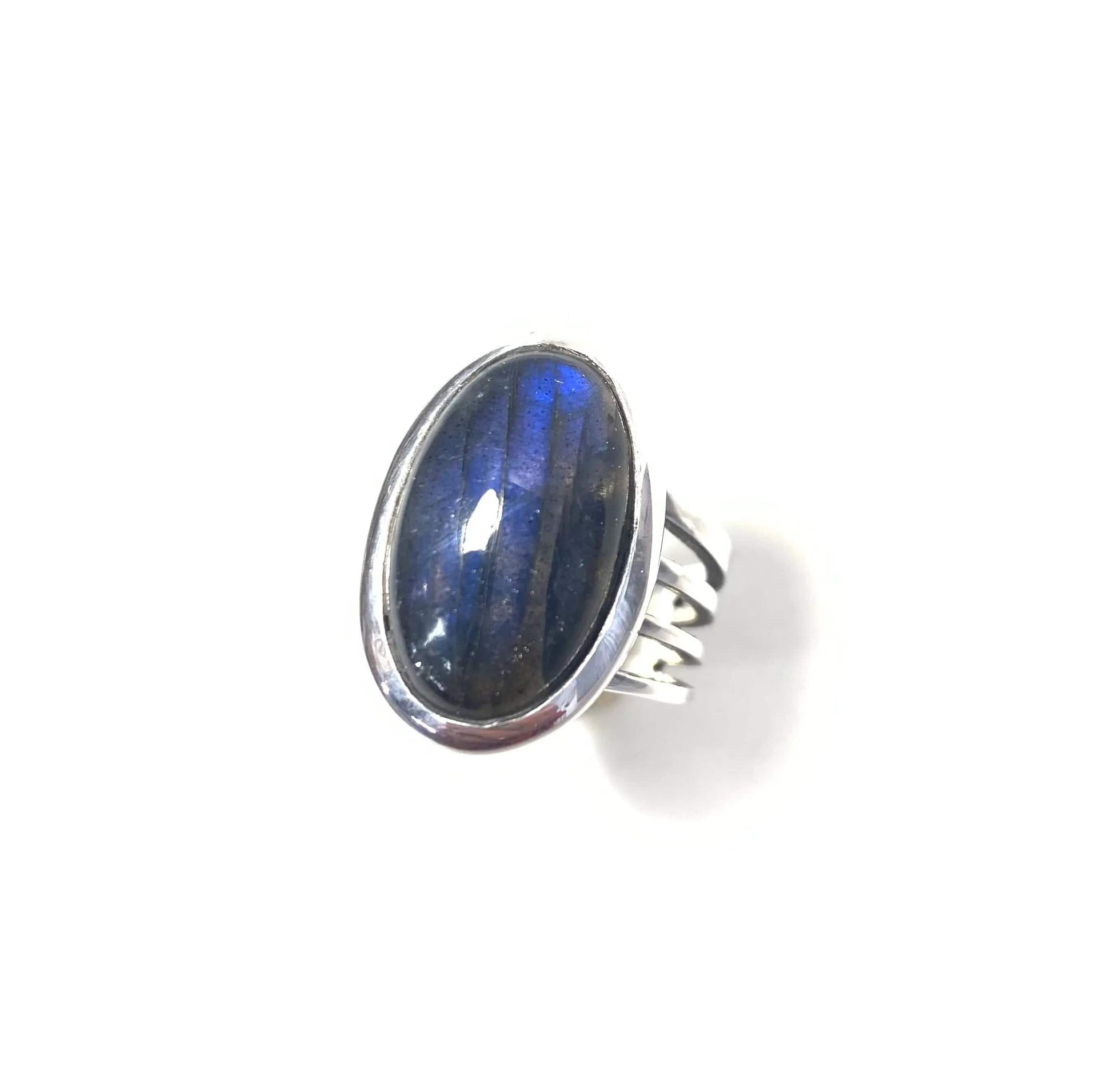 Bague La Natural Mystic en Labradorite bleue et argent 925