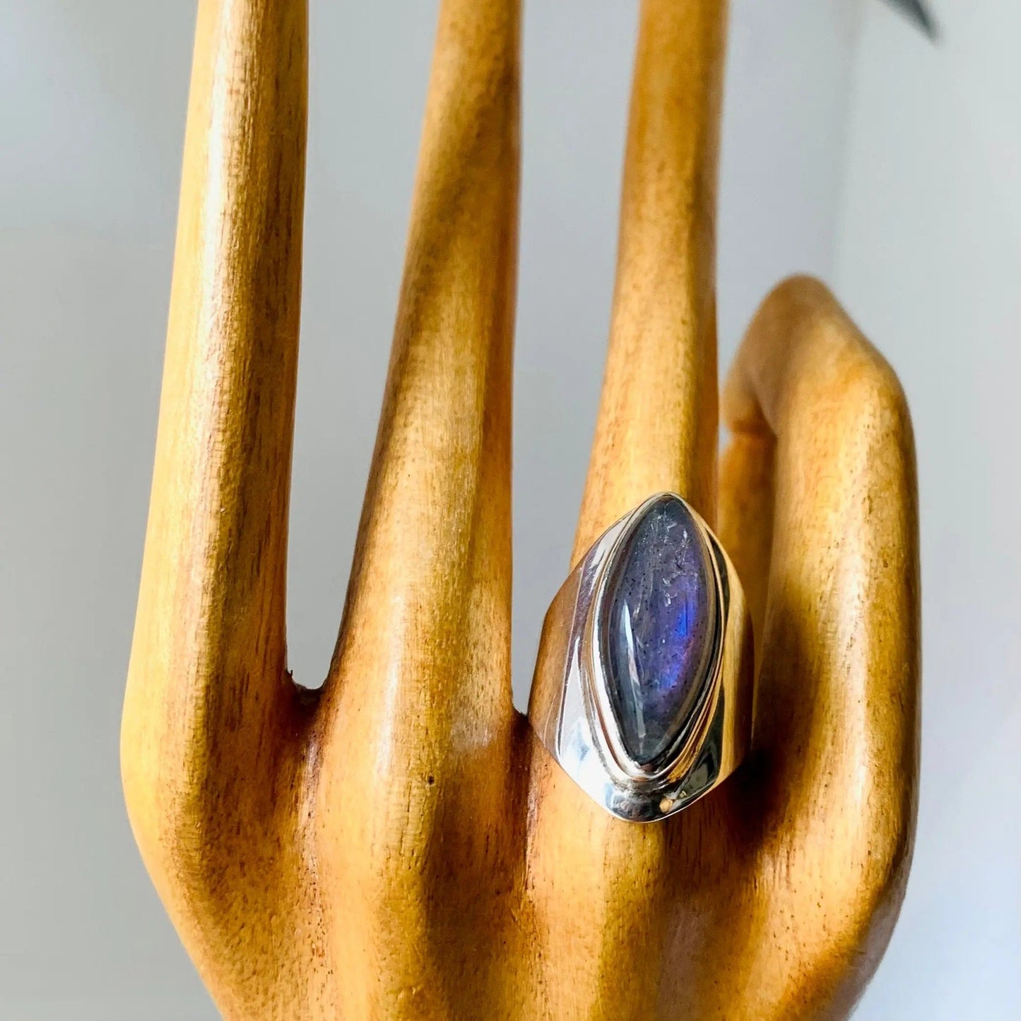 Bague Labradorite et Argent 925 - élégance- 57