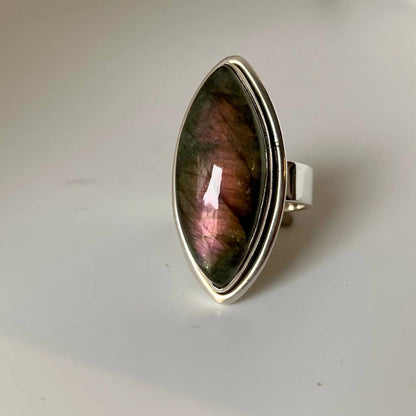 Bague Labradorite et Argent 925 - Protection - 55