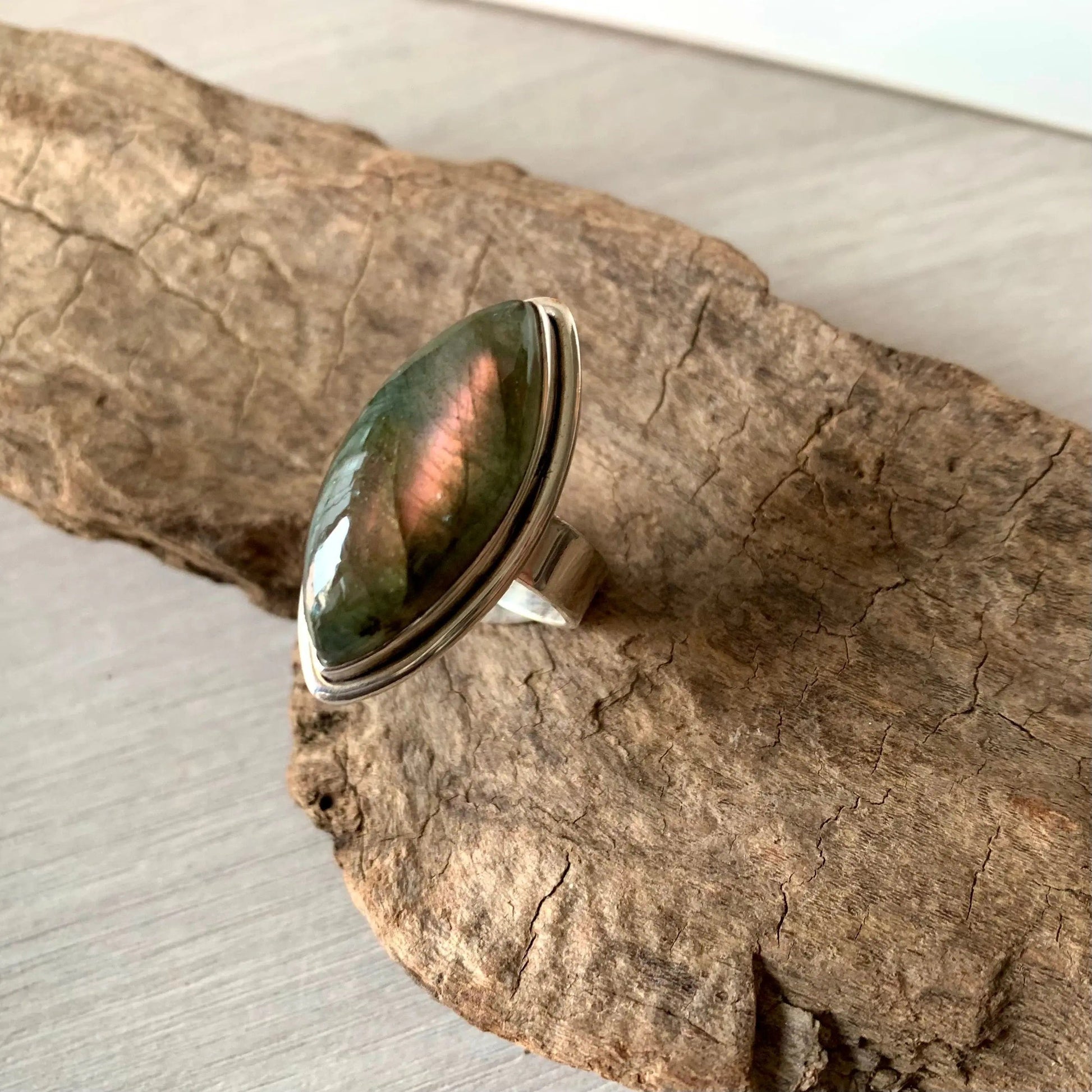 Bague Labradorite et Argent 925 - Protection - 55
