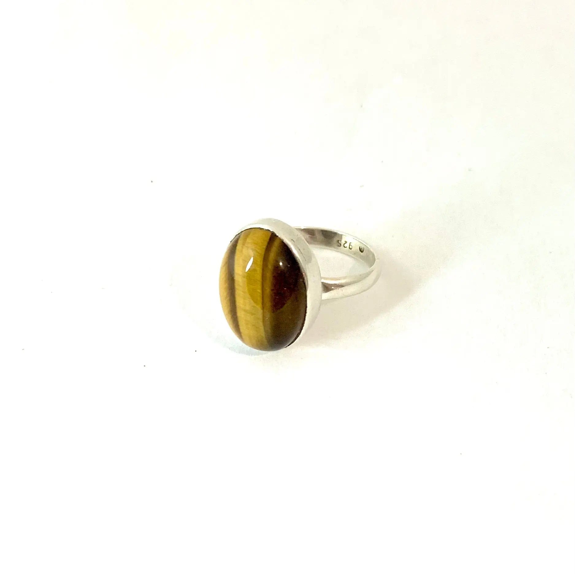 Bague œil de tigre et argent 925 - byartmexbijoux