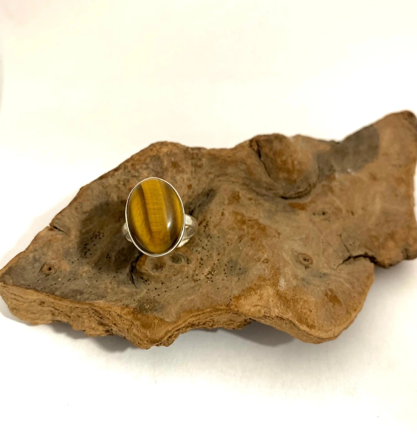 Bague œil de tigre et argent 925 - byartmexbijoux