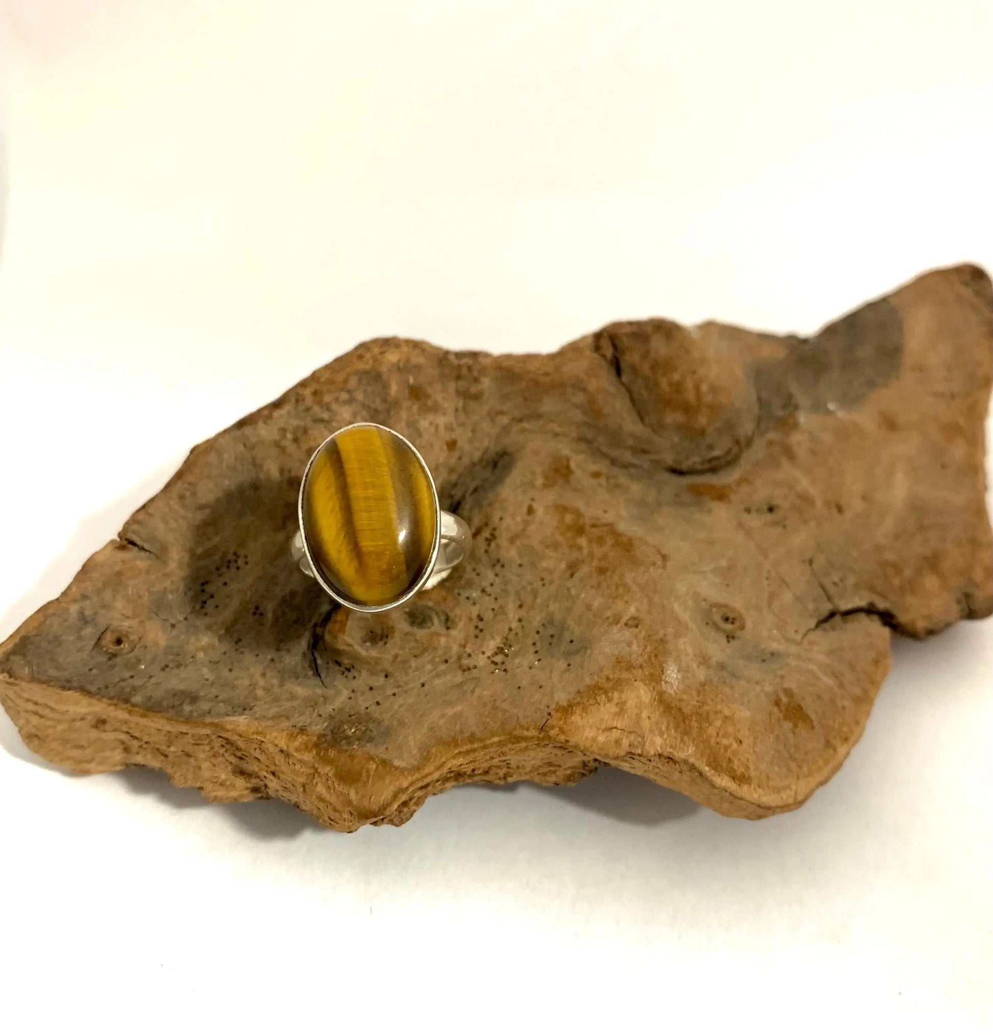 Bague œil de tigre et argent 925 - byartmexbijoux