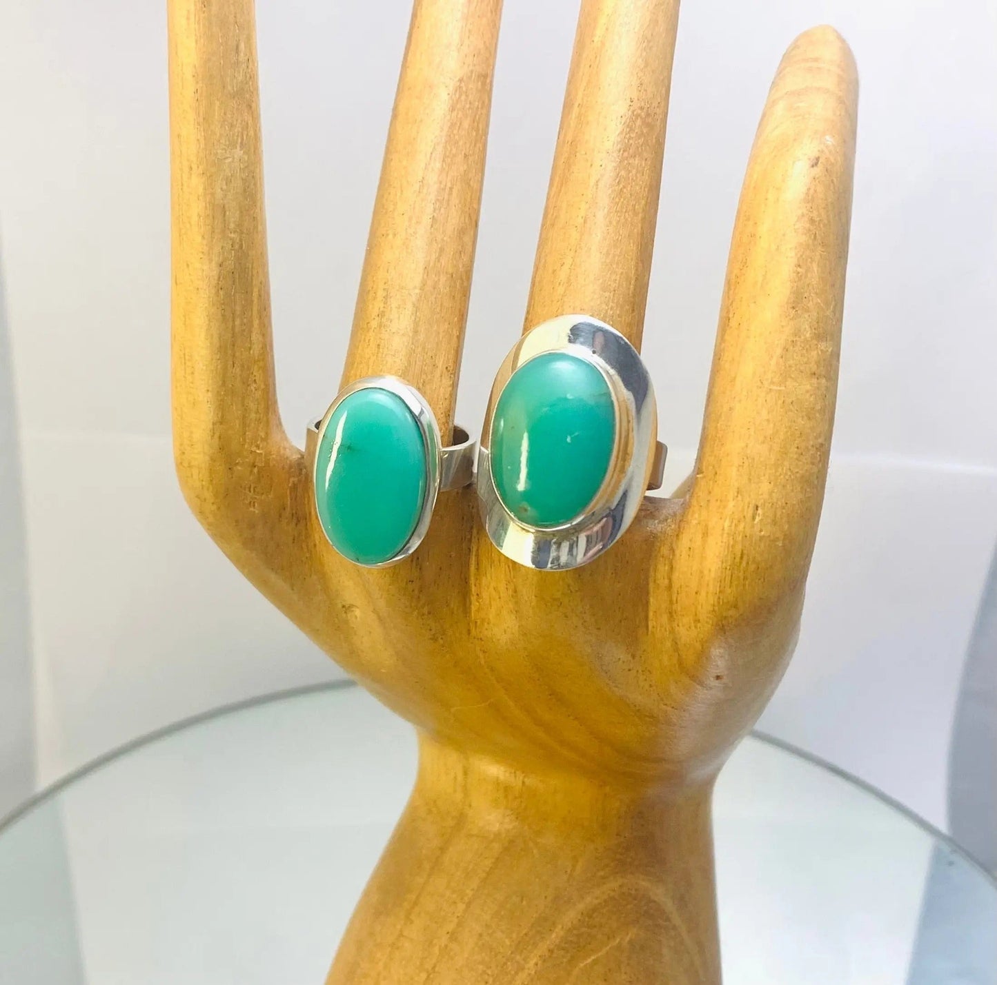 Bague " Vitalité "Chrysoprase et Argent 925- Byartmexbijoux
