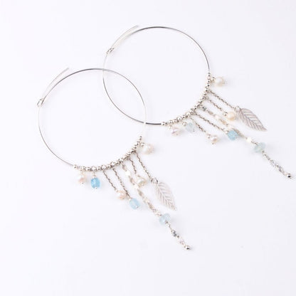 Boucles d'oreilles créoles en Perles d'eau douce & Argent 925 - Élégance bohème