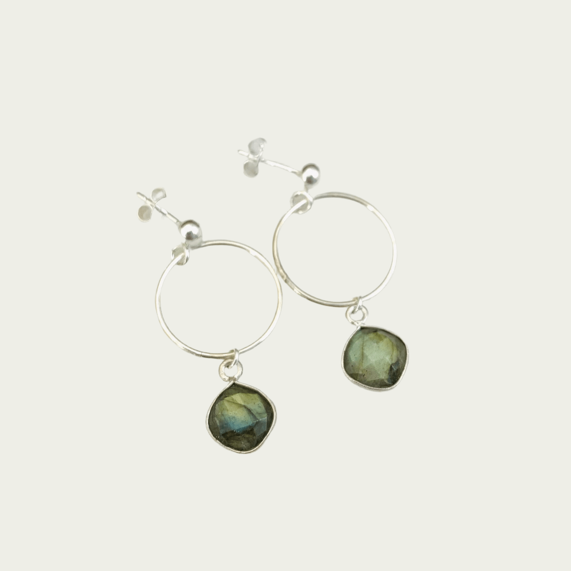 Boucles d'oreilles en argent 925 et Labradorite "Intuition"