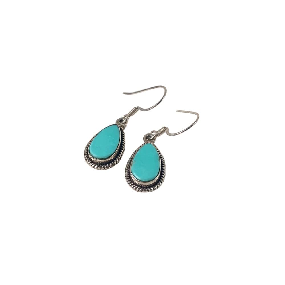 Boucles d’Oreilles en Turquoise d’Arizona et Argent 925 - Séléna - Protectrice -