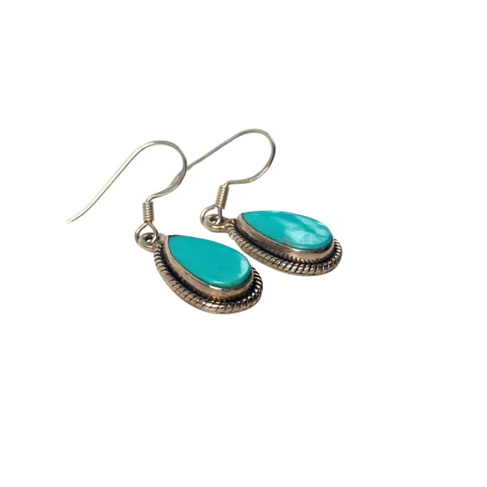 Boucles d’Oreilles en Turquoise d’Arizona et Argent 925 - Séléna - Protectrice -